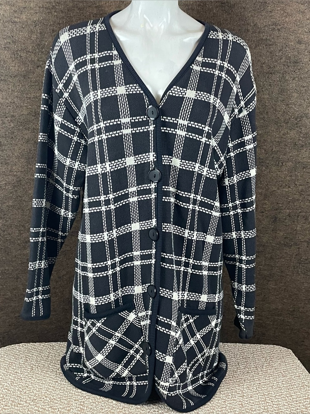 Diane Von Furstenberg Cardigan Tunic Sweater Small Oversize Quiet Luxury 218